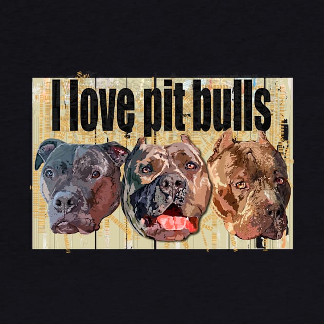 I love pit bulls by DmitryPayvinart